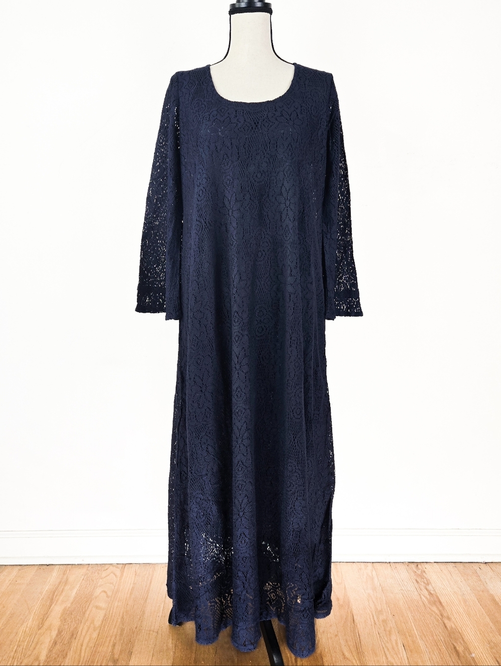 🦋LAST🦋 NWT Blue Boheme Ibiza Cotton Lace Maxi Dress, Coal